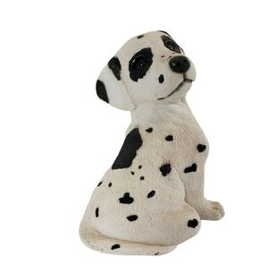 Vintage 6" Dalmation Textured Hand Painted Sitting Puppy Figurine Dog Statue